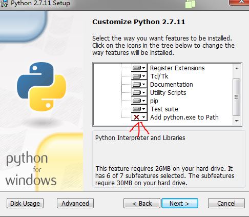 将python添加到path目录以便使用
